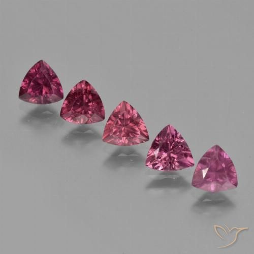 2.47 ct Trillion Cut Rhodolite Garnet, 5.1 x 5 mm From Mozambique, Photo A