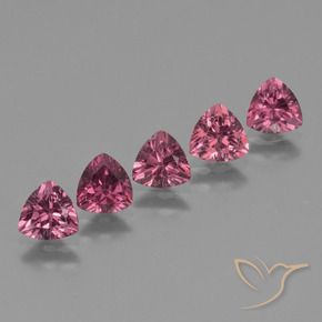 2.62 ctw Purple Rhodolite Garnet Stones, Natural Rhodolite Garnet in Trillion Facet Shape for Sale