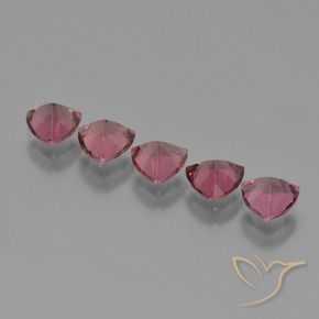Rhodolite Garnet Gemstones in 5 x 5 mm (calibrated) Size for Sale, Rhodolite Garnet Stones in Pink Berry Purple Color