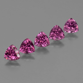 2.77 ctw Pink Rhodolite Garnet Stones, Natural Rhodolite Garnet in Trillion Facet Shape for Sale