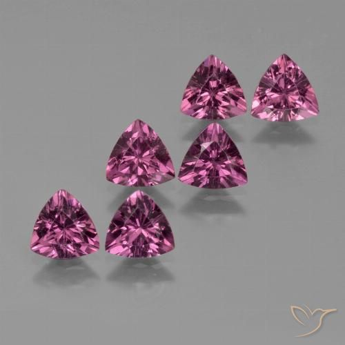 Medium Purple Родолит Гранат Камень - 0.5ct Огранка Триллион Фасетная (ID: 424317)