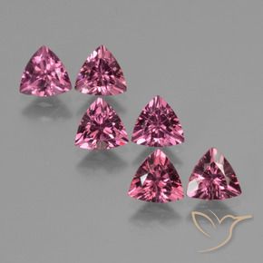 3.12 ctw Purple Rhodolite Garnet Stones, Natural Rhodolite Garnet in Trillion Facet Shape for Sale