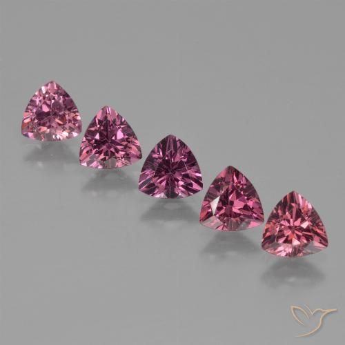 2.58 ct Trillion Cut Rhodolite Garnet, 5.1 x 5.1 mm From Mozambique, Photo A