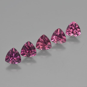 2.47 ct Pink Rhodolite Garnet Stone, Natural Rhodolite Garnet in Trillion Facet Shape for Sale