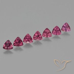 3.33 ctw Purple Rhodolite Garnet Stones, Natural Rhodolite Garnet in Trillion Facet Shape for Sale