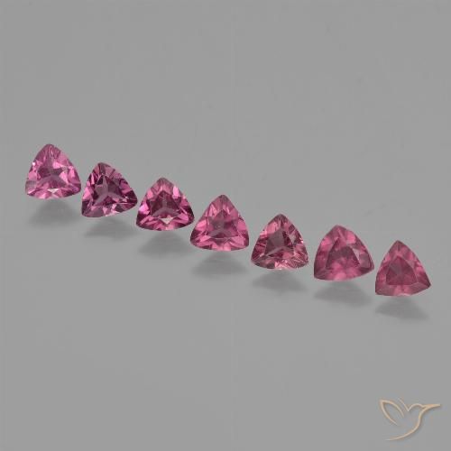 2.61 ct Trillion Cut Rhodolite Garnet, 5 x 4.8 mm From Mozambique, Photo A