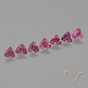 2.61 ctw Purple Rhodolite Garnet Stones, Natural Rhodolite Garnet in Trillion Facet Shape for Sale
