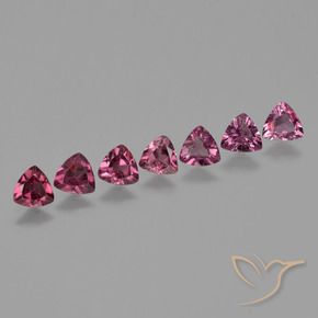 2.76 ctw Purple Rhodolite Garnet Stones, Natural Rhodolite Garnet in Trillion Facet Shape for Sale