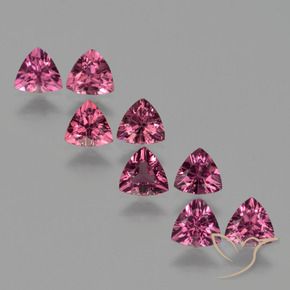 3.52 ctw Purple Rhodolite Garnet Stones, Natural Rhodolite Garnet in Trillion Facet Shape for Sale