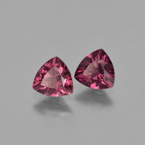 1.10 ct Pink Rhodolite Garnet Stone, Natural Rhodolite Garnet in Trillion Facet Shape for Sale