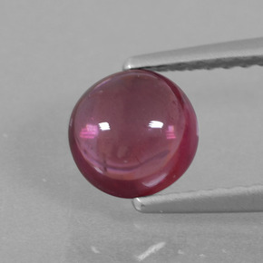 1.28 ct Pink Rhodolite Garnet Gemstone, Rhodolite Garnet Gem in Round Cabochon Shape for Sale.
