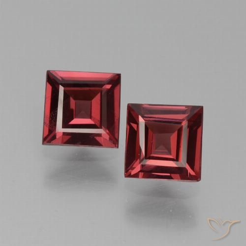 1.43ctw Natural Deep Red Rhodolite Garnet, Square, VS
