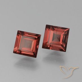 1.44 ctw Red Rhodolite Garnet Stones, Natural Rhodolite Garnet in Square Facet Shape for Sale
