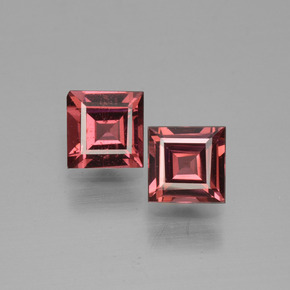 1.36 ct Pink Rhodolite Garnet Gemstone, Rhodolite Garnet Gem in Square Facet Shape for Sale.