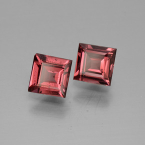 1.36 ct Pink Rhodolite Garnet Stone, Natural Rhodolite Garnet in Square Facet Shape for Sale