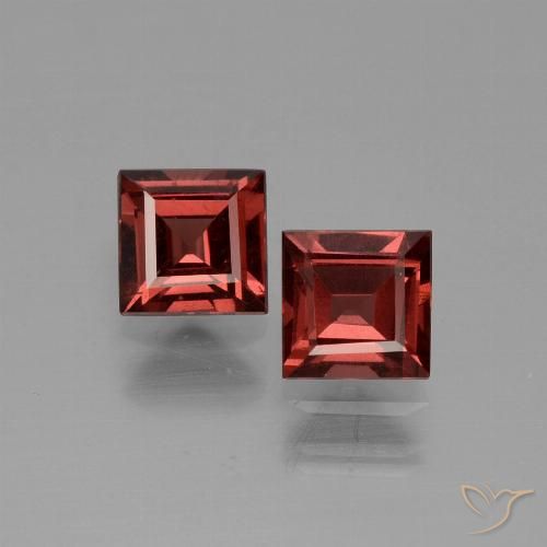 1.54 ct Square Cut Rhodolite Garnet, 5 x 4.9 mm From Mozambique, Photo A