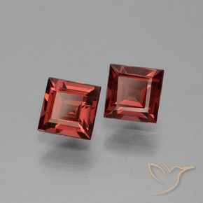 1.54 ctw Red Rhodolite Garnet Stones, Natural Rhodolite Garnet in Square Facet Shape for Sale