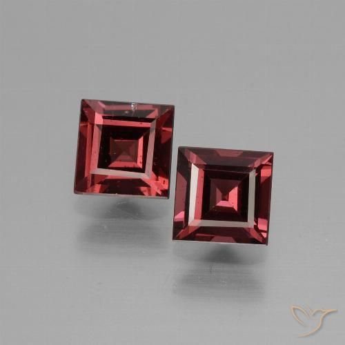 1.61ctw Natural Deep Wine Red Rhodolite Garnet, Square, VS