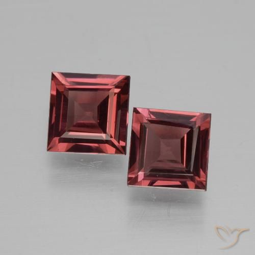 1.45 ct Square Cut Rhodolite Garnet, 5.1 x 5 mm From Mozambique, Photo A