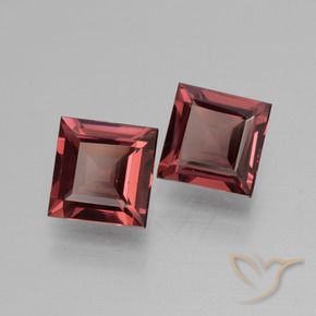 1.45 ctw Red Rhodolite Garnet Stones, Natural Rhodolite Garnet in Square Facet Shape for Sale
