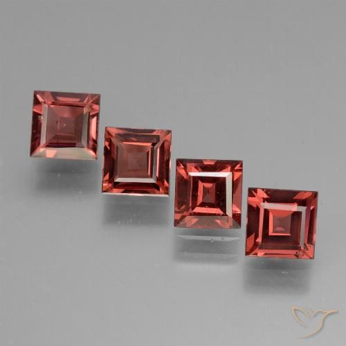 2.84ctw Natural Deep Scarlet Red Rhodolite Garnet, Square, VS