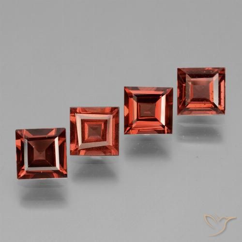3.04ctw Natural Scarlet Red Rhodolite Garnet, Square, VS