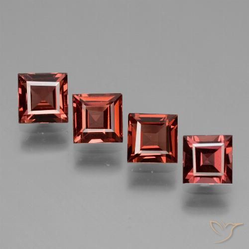 3.06ctw Natural Deep Scarlet Red Rhodolite Garnet, Square, VS