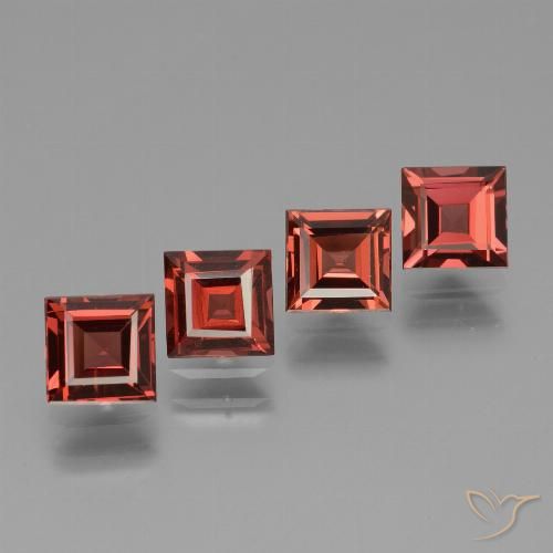 2.79ctw Natural Deep Red Rhodolite Garnet, Square, VS