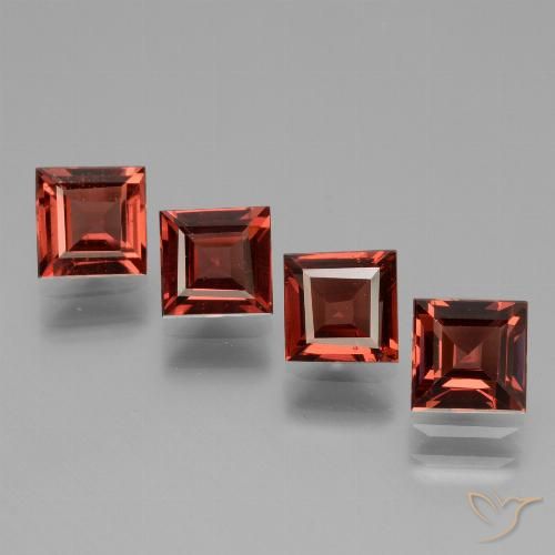 3.01ctw Natural Deep Red Rhodolite Garnet, Square, VS