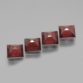 Rhodolite Garnet Gemstones in 5 x 5 mm (calibrated) Size for Sale, Rhodolite Garnet Stones in Deep Red Color