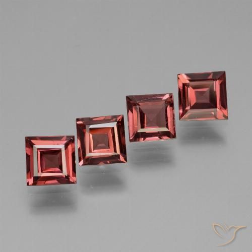 2.52ctw Natural Medium Red Rhodolite Garnet, Square, VS