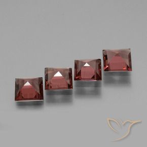 Rhodolite Garnet Gemstones in 5 x 5 mm (calibrated) Size for Sale, Rhodolite Garnet Stones in Medium Red Color