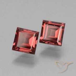 1.58 ctw Red Rhodolite Garnet Stones, Natural Rhodolite Garnet in Square Facet Shape for Sale