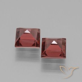 Rhodolite Garnet Gemstones in 5 x 5 mm (calibrated) Size for Sale, Rhodolite Garnet Stones in Deep Brick Red Color