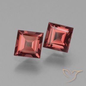 1.47 ctw Red Rhodolite Garnet Stones, Natural Rhodolite Garnet in Square Facet Shape for Sale
