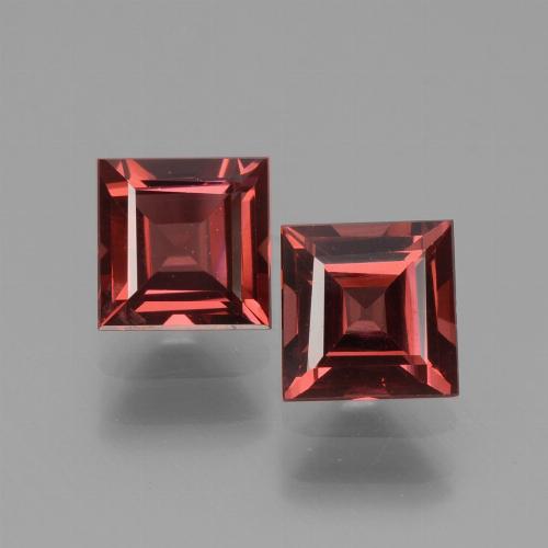 Deep Scarlet Red Rhodolite Garnet Gem - 0.9ct Square Facet (ID: 431110)