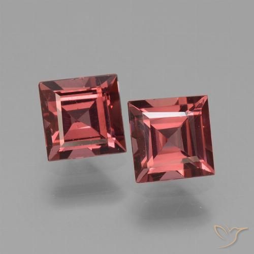 1.62 ct Square Cut Rhodolite Garnet, 5.2 x 5.1 mm From Mozambique, Photo A
