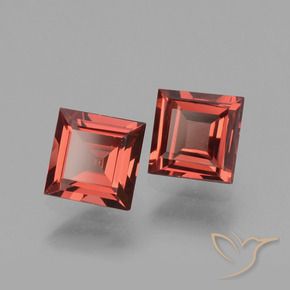 1.40 ctw Red Rhodolite Garnet Stones, Natural Rhodolite Garnet in Square Facet Shape for Sale
