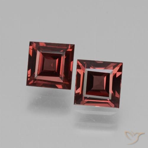 1.46 ct Square Cut Rhodolite Garnet, 4.9 x 4.9 mm From Mozambique, Photo A