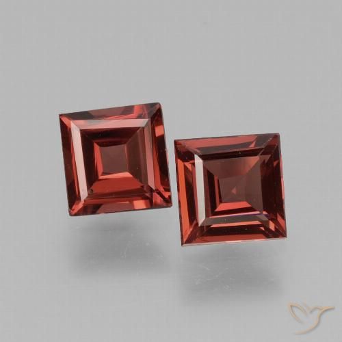 1.45 ct Square Cut Rhodolite Garnet, 5 x 5 mm From Mozambique, Photo A