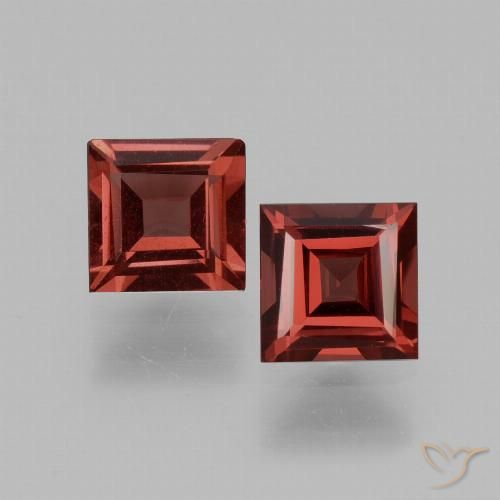 1.43 ct Square Cut Rhodolite Garnet, 5 x 4.9 mm From Mozambique, Photo A