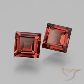 1.43 ctw Red Rhodolite Garnet Stones, Natural Rhodolite Garnet in Square Facet Shape for Sale