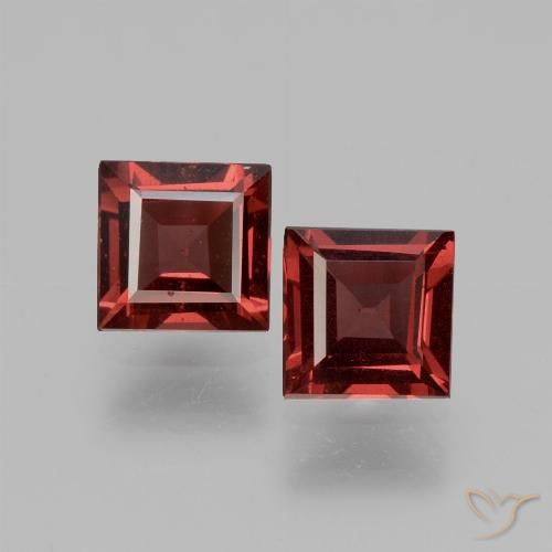 1.43 ct Square Cut Rhodolite Garnet, 5 x 5 mm From Mozambique, Photo A