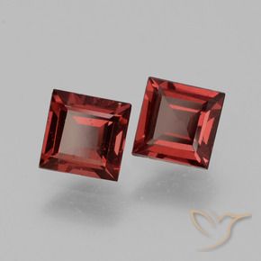 1.43 ctw Red Rhodolite Garnet Stones, Natural Rhodolite Garnet in Square Facet Shape for Sale
