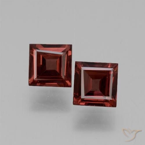 1.31 ct Square Cut Rhodolite Garnet, 4.9 x 4.9 mm From Mozambique, Photo A