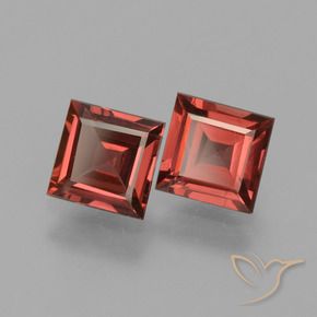 1.46 ctw Red Rhodolite Garnet Stones, Natural Rhodolite Garnet in Square Facet Shape for Sale