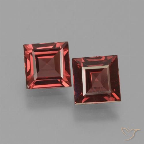 1.4 ct Square Cut Rhodolite Garnet, 5.1 x 5 mm From Mozambique, Photo A