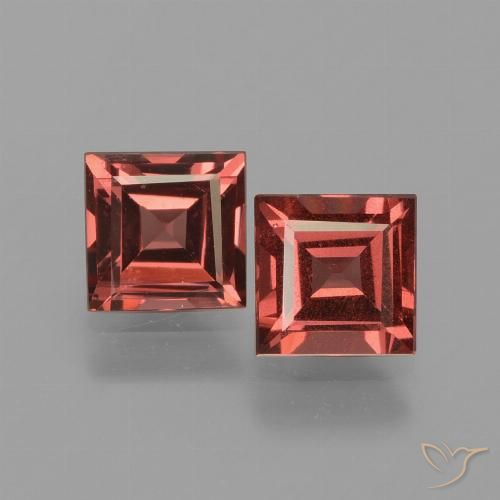 1.54 ct Square Cut Rhodolite Garnet, 5 x 5 mm From Mozambique, Photo A