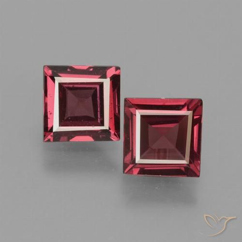 1.36ctw Natural Medium-Dark Red Rhodolite Garnet, Square, VS
