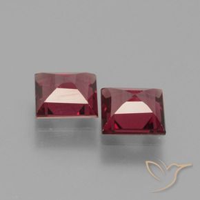 Rhodolite Garnet Gemstones in 5 x 5 mm (calibrated) Size for Sale, Rhodolite Garnet Stones in Medium-Dark Red Color
